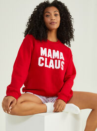Mama Claus Graphic Sweatshirt Detail 2 - TULLABEE