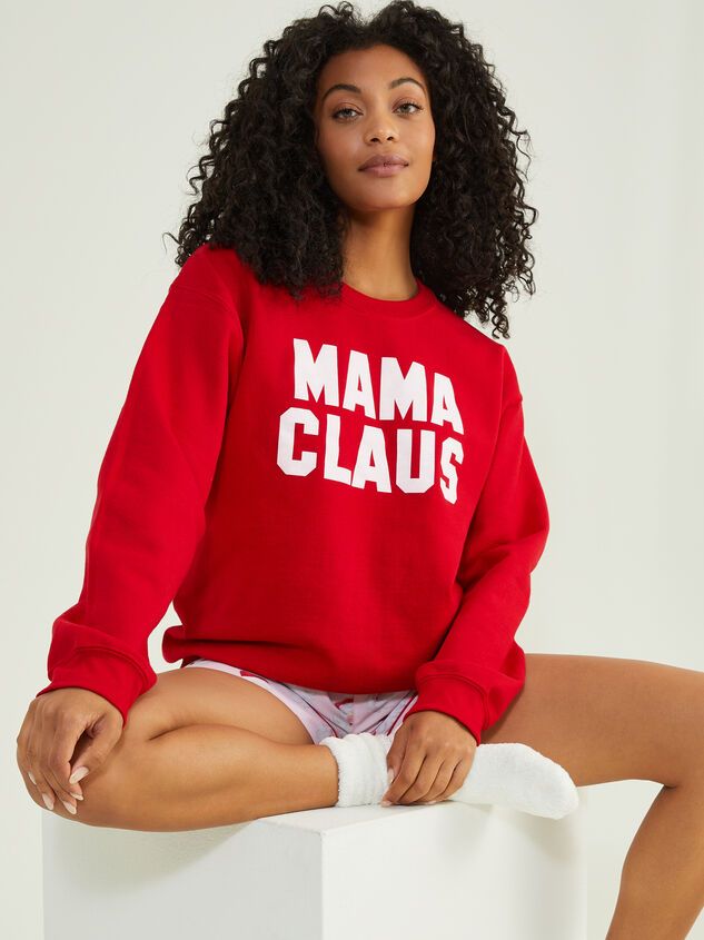 Mama Claus Graphic Sweatshirt Detail 2 - TULLABEE
