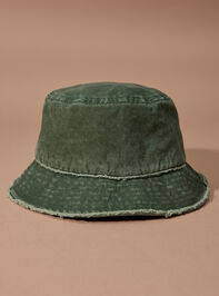 Olive Bucket Hat Detail 2 - TULLABEE