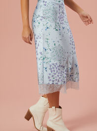 Hattie Satin Floral Skirt Detail 3 - TULLABEE