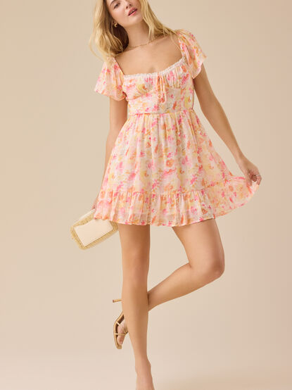 Sonnet Lace Ruffle Mini Dress - TULLABEE