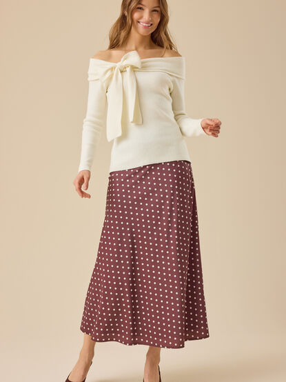 Elena Off Shoulder Bow Sweater - TULLABEE