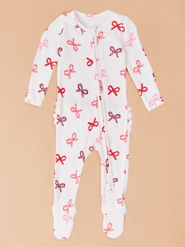 Candy Cane Cutie Ruffle Footie - TULLABEE