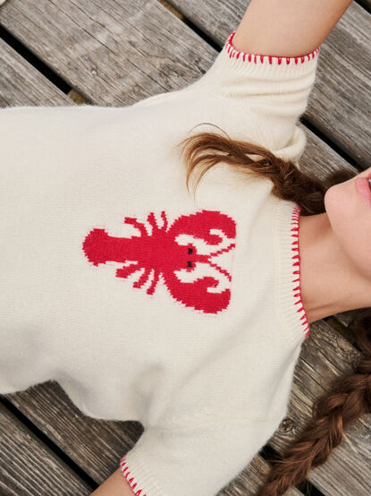 Lily Lobster Short Sleeve Sweater - TULLABEE