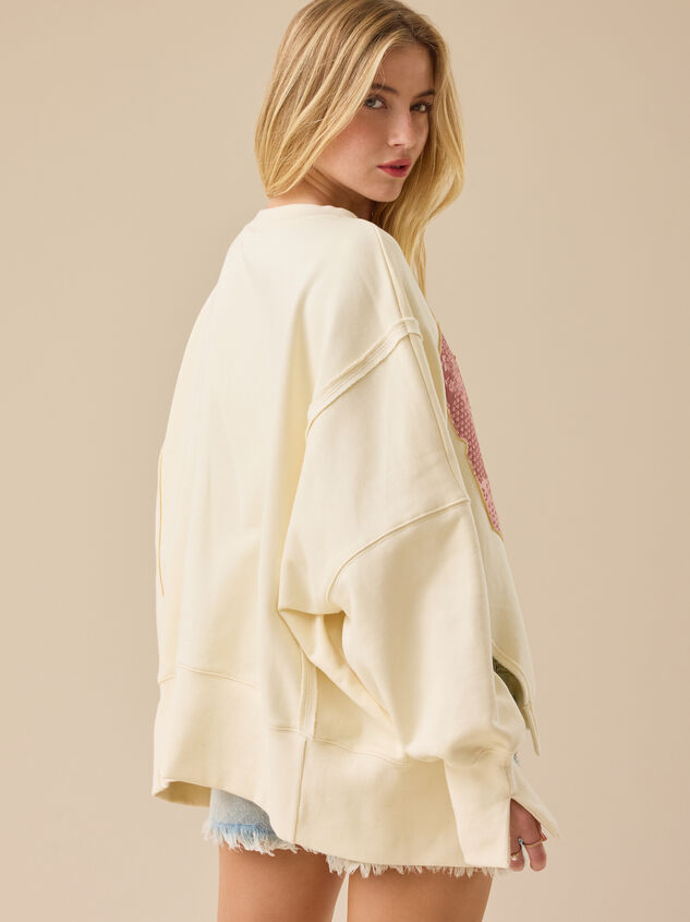 89 Patchwork Mama Sweatshirt Detail 6 - TULLABEE