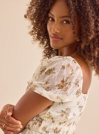 Diana Floral Mesh Maxi Dress Detail 6 - TULLABEE
