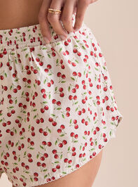 Linlie Cherry Lounge Shorts Detail 2 - TULLABEE