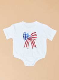 Americana Bow Romper Detail 2 - TULLABEE