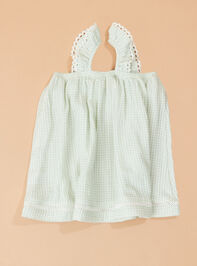 Kylie Gingham Ruffle Dress Detail 4 - TULLABEE