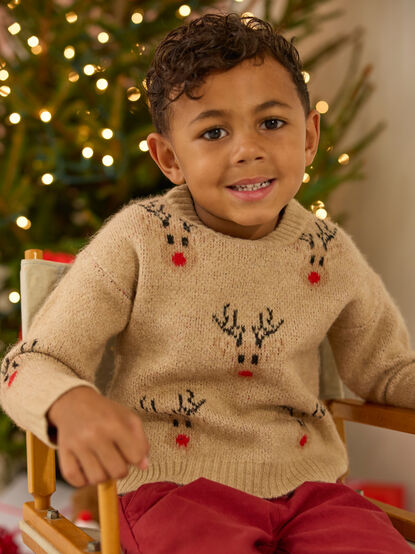 Reindeer Toddler Knit Sweater - TULLABEE