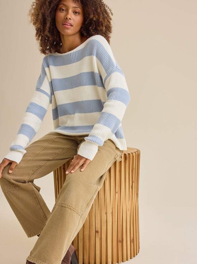 Mariah Striped Boatneck Sweater - TULLABEE