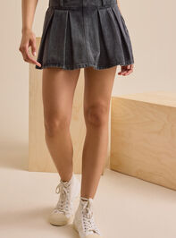 Jupiter Denim Cheer Skort Detail 2 - TULLABEE