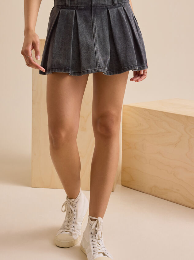 Jupiter Denim Cheer Skort Detail 2 - TULLABEE