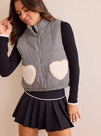 Snow Ridge Gingham Puffer Vest - TULLABEE