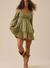 Cheryl Smocked Mini Dress Detail 4 - TULLABEE