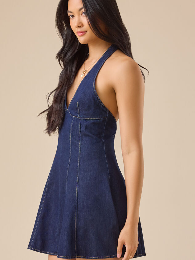 Rebecca Denim Mini Dress Detail 4 - TULLABEE