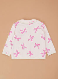 Melissa Bow Collared Toddler Jacket Detail 3 - TULLABEE