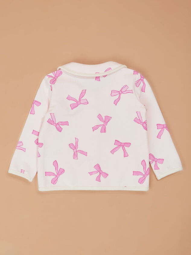 Melissa Bow Collared Toddler Jacket Detail 3 - TULLABEE