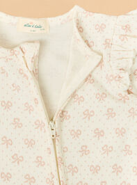 Vintage Mini Bows Ruffle Footie Detail 3 - TULLABEE