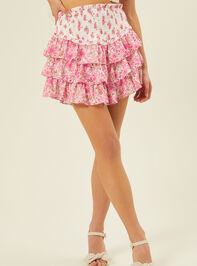 Briella Floral Mini Skirt Detail 3 - TULLABEE