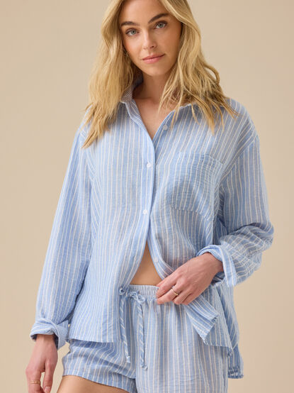 Hunter Linen Striped Top - TULLABEE