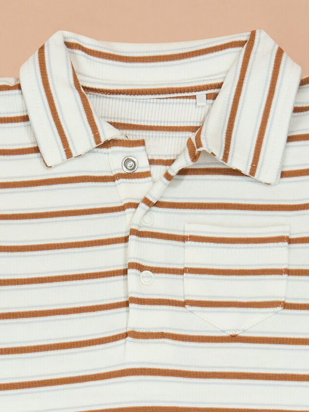 Samuel Stripe Polo Romper Detail 3 - TULLABEE
