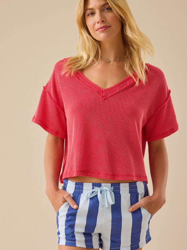 Ada Ribbed Boxy Tee Detail 2 - TULLABEE