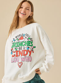 Be Cindy Lou Who  Mama Sweatshirt Detail 2 - TULLABEE