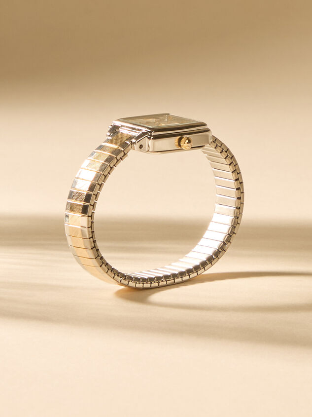 Mixed Metal Rectangle Watch Detail 3 - TULLABEE