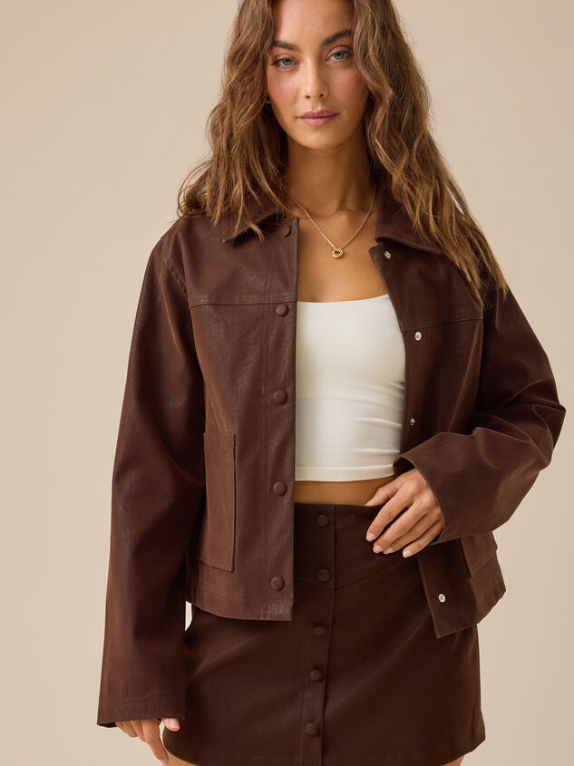 Iris Suede Button Front Mini Skirt - TULLABEE