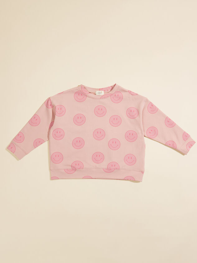 Pink Smiley Face Sweatshirt - TULLABEE