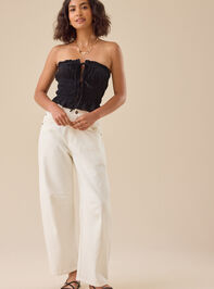 Frannie Tie Front Tube Top Detail 3 - TULLABEE