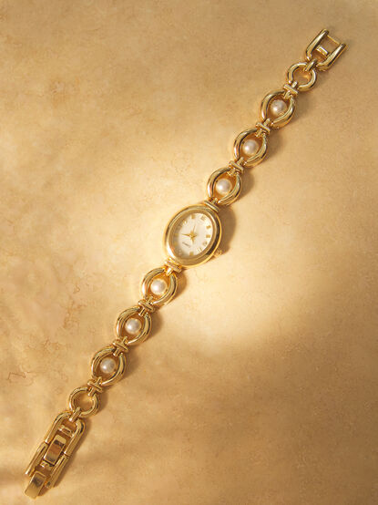 Pearl Oval Face Watch - TULLABEE