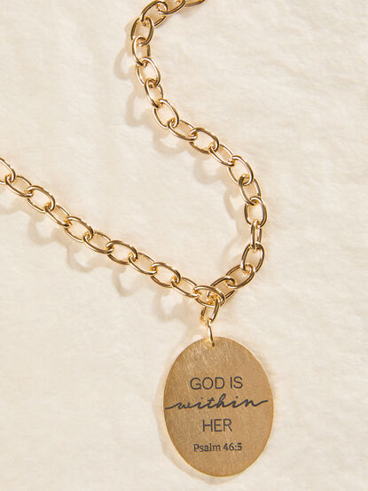 God is Within Charm Necklace - TULLABEE