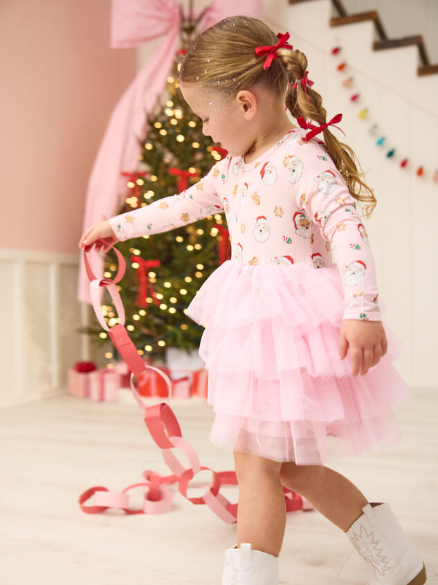 Vintage Santa Tutu Dress in Pink Tullabee