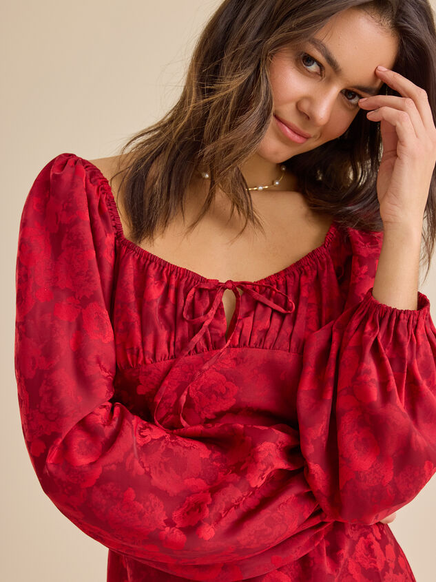 Helene Jacquard Mini Dress Detail 2 - TULLABEE