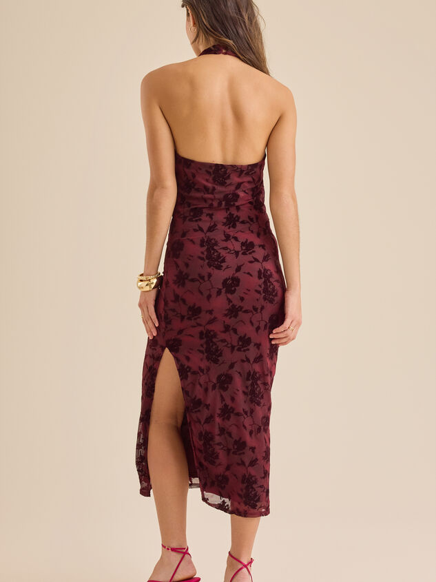 Selene Cowl Neck Midi Dress Detail 4 - TULLABEE