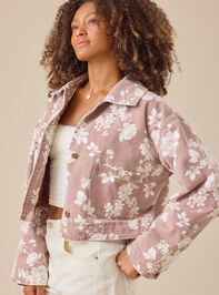 Loretta Cropped Floral Jacket Detail 4 - TULLABEE