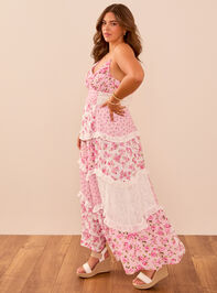Adernia Patchwork Floral Maxi Dress Detail 2 - TULLABEE