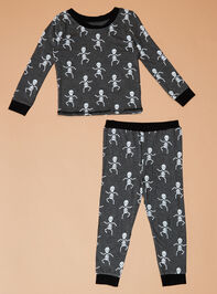 Skelly Glow in the Dark Pajamas by Mudpie Detail 2 - TULLABEE