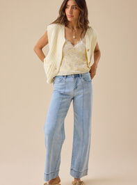 Henley Cropped Jeans Detail 6 - TULLABEE