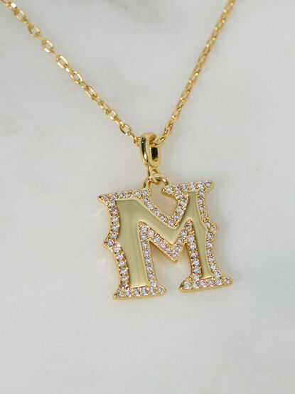 18K Gold Signature Letter Necklace -M - TULLABEE