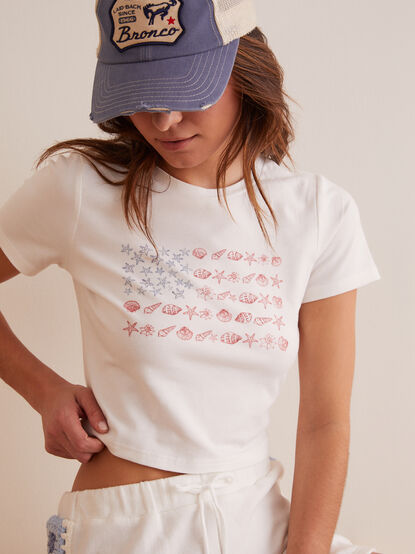 Costal Flag Baby Tee - TULLABEE