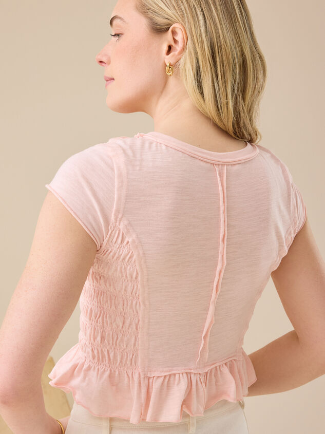 Annaleigh Smocked Fitted Tee Detail 4 - TULLABEE