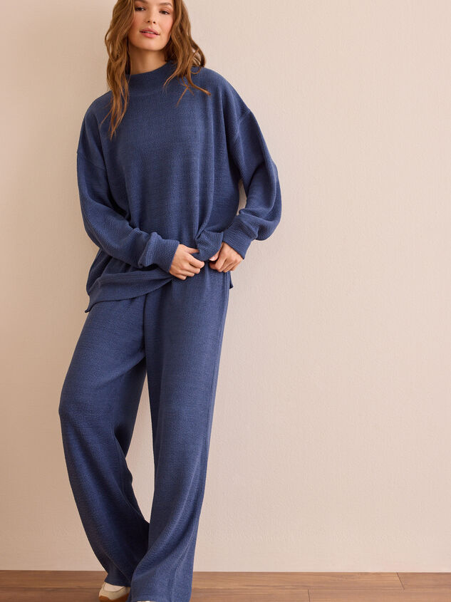 Balanced Ease Ribbed Wide Leg Pants Detail 6 - TULLABEE