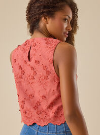 Jaycie Embroidered Side Tie Tank Detail 4 - TULLABEE