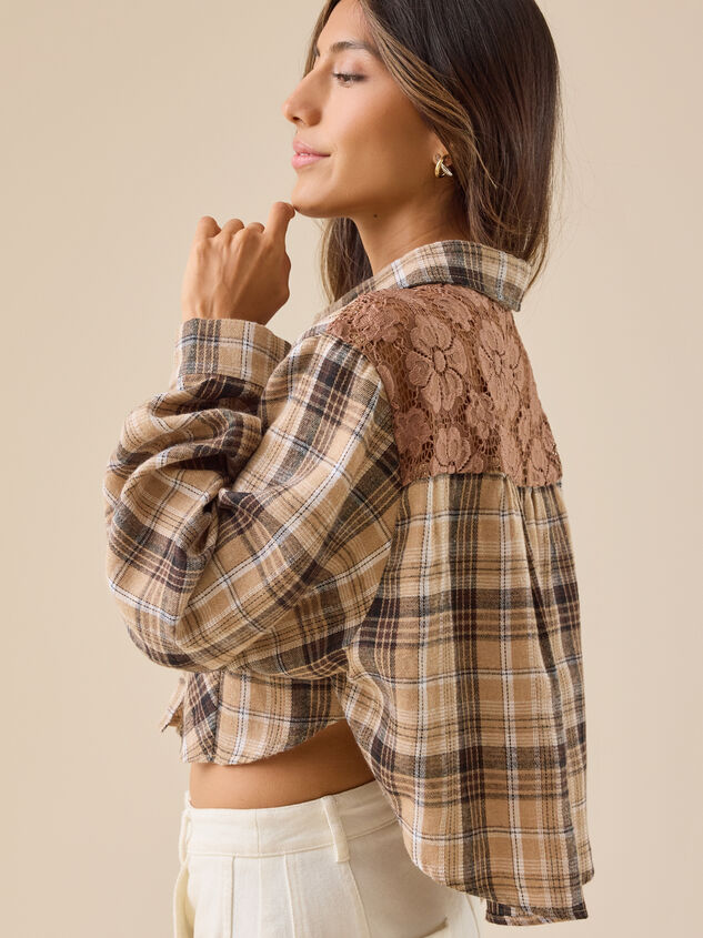 Willow Cropped Plaid Top Detail 4 - TULLABEE