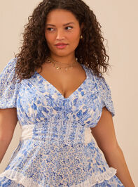 Aderny Patchwork Floral Mini Dress Detail 5 - TULLABEE