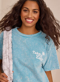 Take It Easy Graphic Tee Detail 2 - TULLABEE