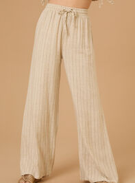 Hollis Striped Linen Pants Detail 2 - TULLABEE